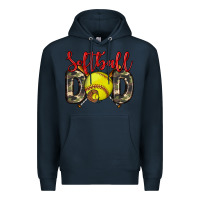 Navy softball dad Premium Hoodie - Zillion Design Studio