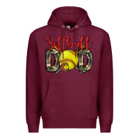 Burgundy softball dad Premium Hoodie - Zillion Design Studio