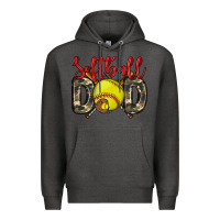 Charcoal Heather softball dad Premium Hoodie - Zillion Design Studio