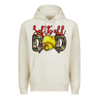 Oatmeal Heather softball dad Premium Hoodie - Zillion Design Studio