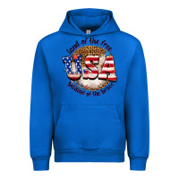 Cobalt land of the free usa because of the brave billie w Urban Hoodie - texasbilliewilder