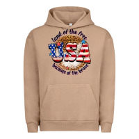 Pigment Burro land of the free usa because of the brave billie w Urban Hoodie - texasbilliewilder