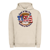 Pigment French Oak land of the free usa because of the brave billie w Urban Hoodie - texasbilliewilder