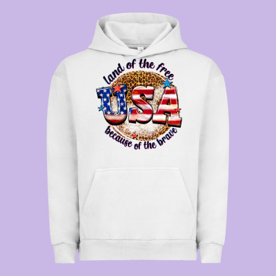 Urban Hoodie land of the free usa because of the brave billie w