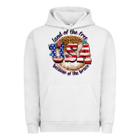 Pigment Lunar Rock land of the free usa because of the brave billie w Urban Hoodie - texasbilliewilder