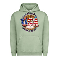 Pigment Oil Green land of the free usa because of the brave billie w Urban Hoodie - texasbilliewilder