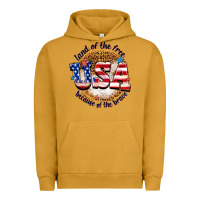Pigment Peanut Butter land of the free usa because of the brave billie w Urban Hoodie - texasbilliewilder
