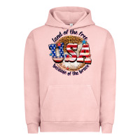Pigment Salmon land of the free usa because of the brave billie w Urban Hoodie - texasbilliewilder