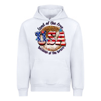 White land of the free usa because of the brave billie w Urban Hoodie - texasbilliewilder