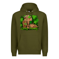 Army Green st patrick's day lucky cow family Premium Hoodie - RanaPortraitStore