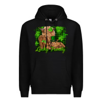 Black st patrick's day lucky cow family Premium Hoodie - RanaPortraitStore