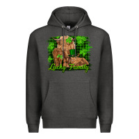 Charcoal Heather st patrick's day lucky cow family Premium Hoodie - RanaPortraitStore