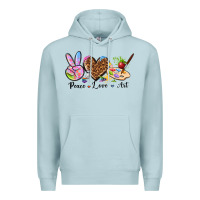 Blue Mist peace love art Premium Hoodie - texasbilliewilder
