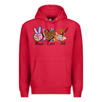 Cardinal peace love art Premium Hoodie - texasbilliewilder
