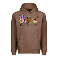 Chestnut peace love art Premium Hoodie - texasbilliewilder