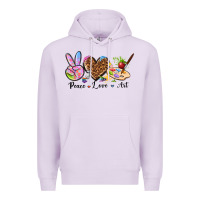 Lilac peace love art Premium Hoodie - texasbilliewilder