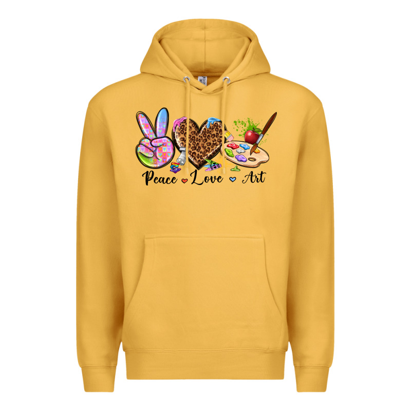 Peace Love Art Premium Hoodie by texasbilliewilder | Teevron