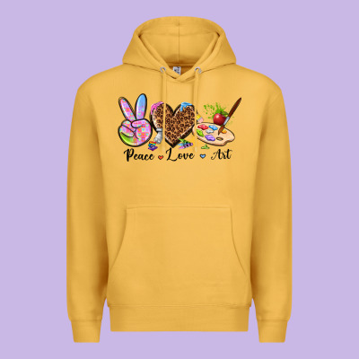 Peace Love Art Premium Hoodie Designed By Texasbilliewilder
