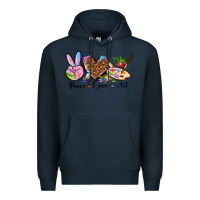 Navy peace love art Premium Hoodie - texasbilliewilder