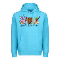 Ocean Blue peace love art Premium Hoodie - texasbilliewilder
