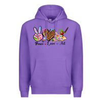 Purple peace love art Premium Hoodie - texasbilliewilder