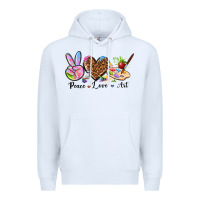 White peace love art Premium Hoodie - texasbilliewilder
