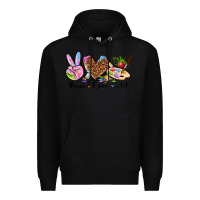 Black peace love art Premium Hoodie - texasbilliewilder