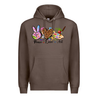 Coffee peace love art Premium Hoodie - texasbilliewilder
