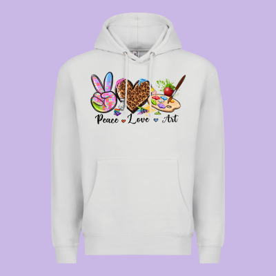 Peace Love Art Premium Hoodie Designed By Texasbilliewilder