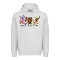 Dove Grey peace love art Premium Hoodie - texasbilliewilder