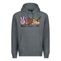 Rock peace love art Premium Hoodie - texasbilliewilder