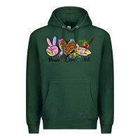 Sports Green peace love art Premium Hoodie - texasbilliewilder