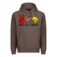 Coffee peace love softball Premium Hoodie - Zillion Design Studio