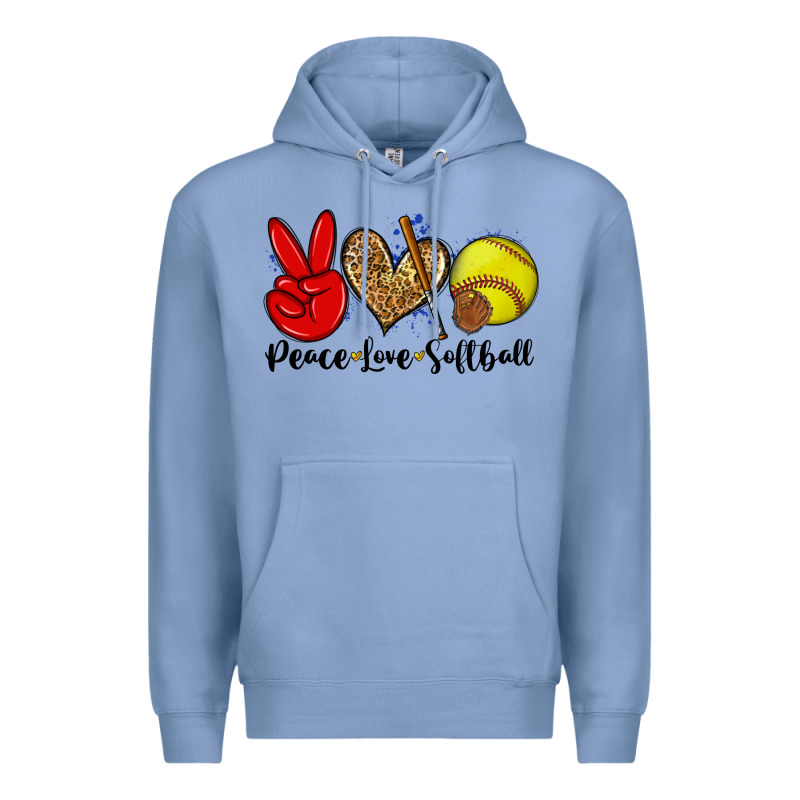 Peace Love Softball Premium Hoodie by Zillion Design Studio | Teevron