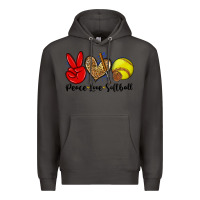 Smoke peace love softball Premium Hoodie - Zillion Design Studio