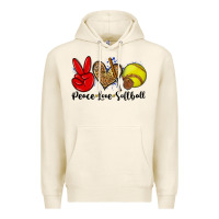 Tofu peace love softball Premium Hoodie - Zillion Design Studio