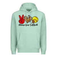 Peace Love Softball Premium Hoodie | Teevron