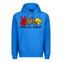 True Royal peace love softball Premium Hoodie - Zillion Design Studio