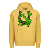 Antique Gold lucky shamrock horseshoe Premium Hoodie - RanaPortraitStore