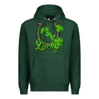 Sports Green lucky shamrock horseshoe Premium Hoodie - RanaPortraitStore