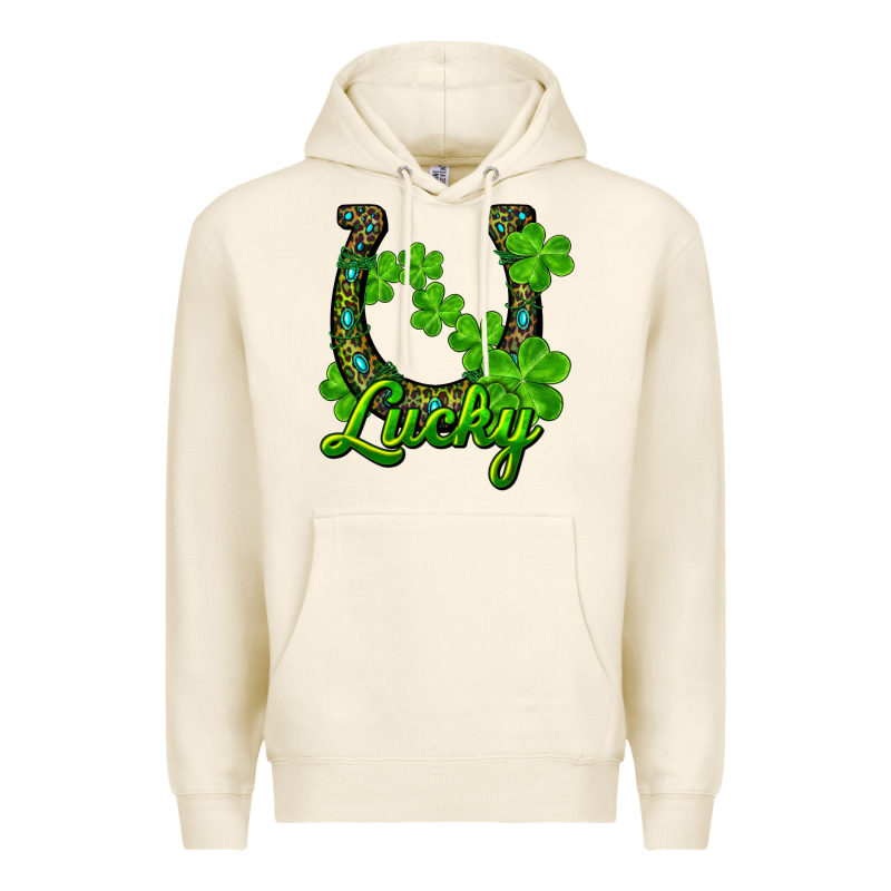 Lucky Shamrock Horseshoe Premium Hoodie by RanaPortraitStore | Teevron