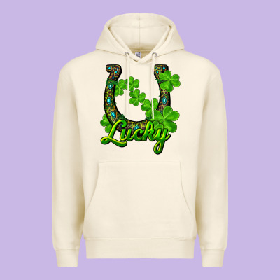 Lucky Shamrock Horseshoe Premium Hoodie Designed By Ranaportraitstore