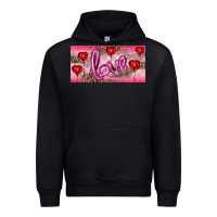 Black Valentine's Day Love Balloon Heart Balloons Urban Hoodie - RanaPortraitStore