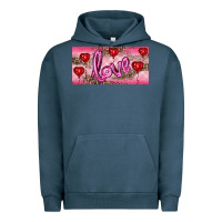 Pigment Midnight Navy Valentine's Day Love Balloon Heart Balloons Urban Hoodie - RanaPortraitStore
