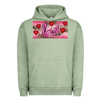Pigment Oil Green Valentine's Day Love Balloon Heart Balloons Urban Hoodie - RanaPortraitStore