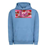 Pigment Pebble Blue Valentine's Day Love Balloon Heart Balloons Urban Hoodie - RanaPortraitStore