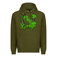 Army Green lucky shamrock horseshoe Premium Hoodie - RanaPortraitStore