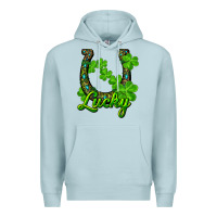 Blue Mist lucky shamrock horseshoe Premium Hoodie - RanaPortraitStore