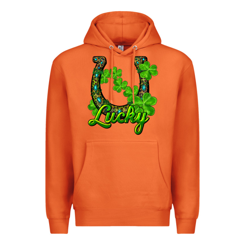 Lucky Shamrock Horseshoe Premium Hoodie by RanaPortraitStore | Teevron