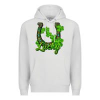 Dove Grey lucky shamrock horseshoe Premium Hoodie - RanaPortraitStore